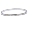 White Diamond Bangle - Zilver