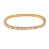White Diamond Square Bangle - Goud
