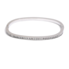 White Diamond Square Bangle - Zilver