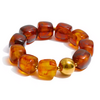 Kralen Vierkant XL Armband - Amber bruin