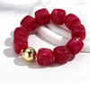 Kralen Vierkant XL Armband -  Rood