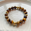 Kralenarmband Natuursteen - Tiger Eye - Goud