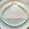 Kralenketting mintgroene jade Miyuki Zilver