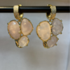 Oorring zirkonia - Roze Quartz - Goud