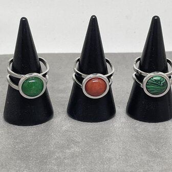 Annebel - Rode Agaat- Zilver