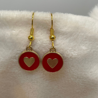 Heart - Earring in a bottle - rood