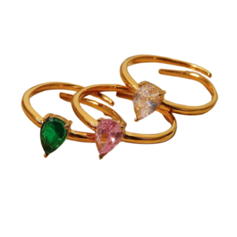 Femme ring verstelbaar rvs transparant