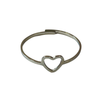 Love heart- Zilver
