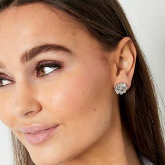 Stud Flower big - Zilver