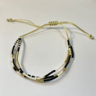 Miyuki armband zwart wit