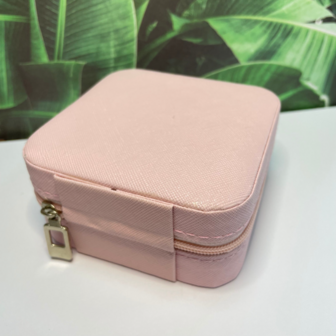 Travel Case vierkant - Poederroze