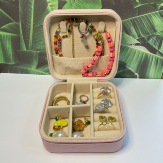 Travel Case vierkant - Poederroze