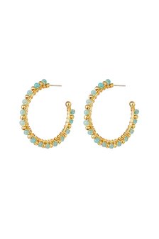 Oorsteker Hoop Blauw - Goud