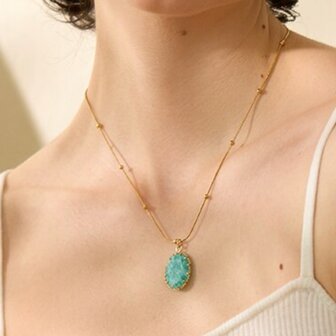 Bolletjes Ketting Amazoniet