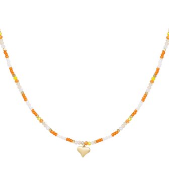 Beads Heart - Oranje/Multi