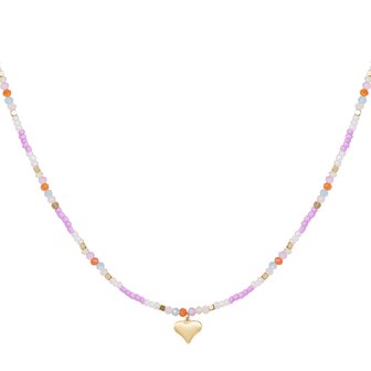 Beads Heart - Paars/Multi