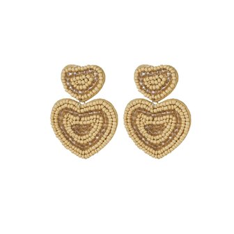 Beads Big Heart Beige