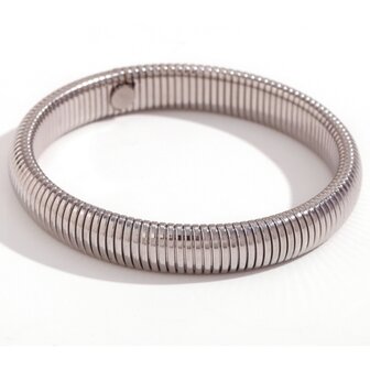 Armband ribbel Large - Zilver