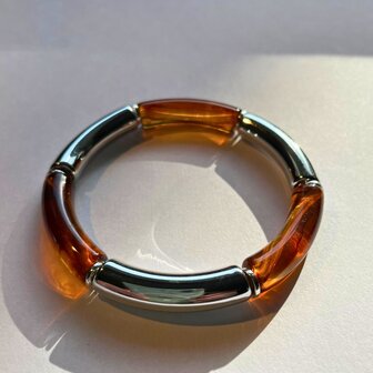 Tube transparant bruin zilver 