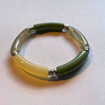 Tube kralen goud olijf groen zilver