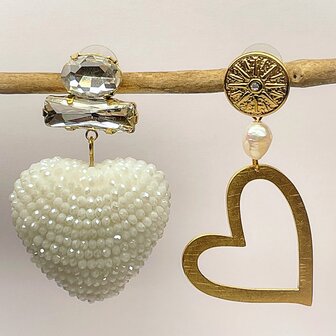 White Love Heart - Stainless Steel