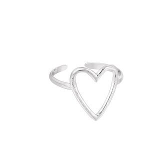 Ring Hart Bewerkt Zilver