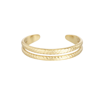 Ring dubbel gevlochten Goud