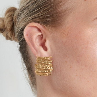 Statement Vintage Vierkant Structuur - Goud