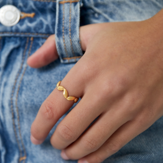 Ring Wave - Goud