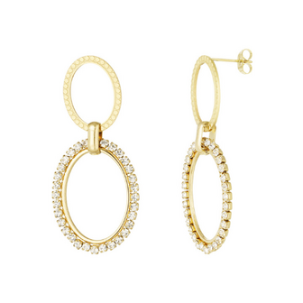 Oorsteker Ovaal Sparkle - Goud