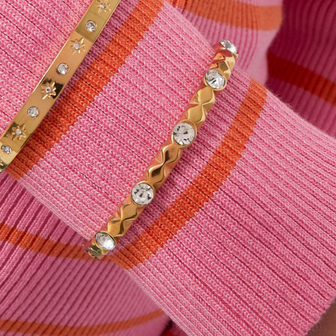 Geo Reli&euml;f Bangle - Zilver