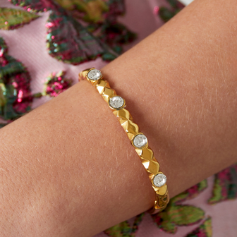 Geo Reli&euml;f Bangle - Zilver