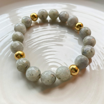 Kralenarmband Natuursteen - Toermalijn Roze - Zilver