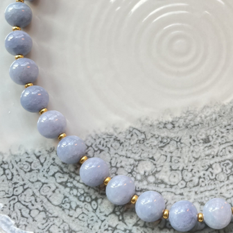 Kralenarmband mintgroene jade Miyuki Zilver