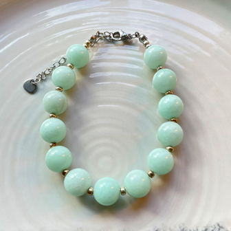 Kralenketting groene aventurijn Miyuki Goud