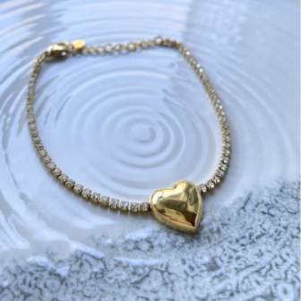 Gift of Love - Armband - Hart zirkonia - Goud