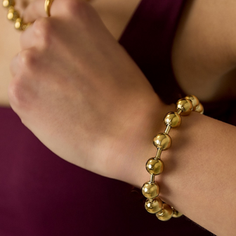 Chunky Ballchain Armband - Goud