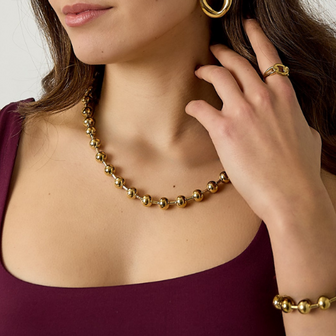 Chunky Ballchain Ketting - Goud