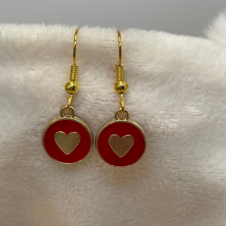 Heart - Earring in a bottle - rood