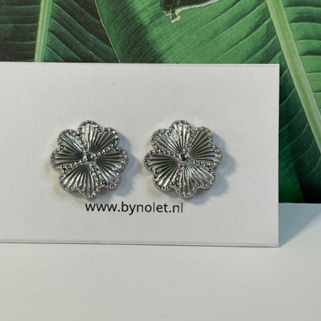 Stud Flower big - Zilver