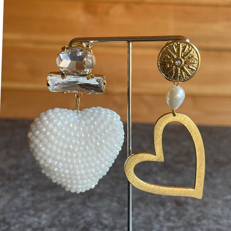 White Love Heart - Stainless Steel