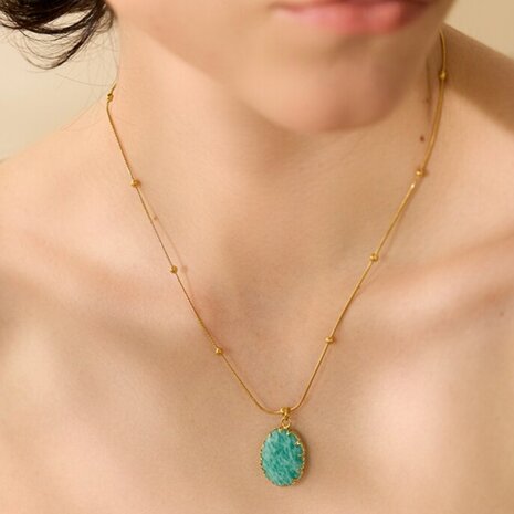 Bolletjes Ketting Amazoniet