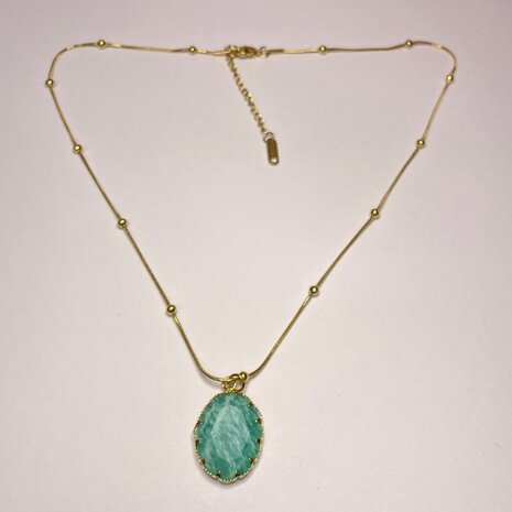 Bolletjes Ketting Amazoniet