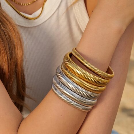 Armband ribbel Small - Zilver
