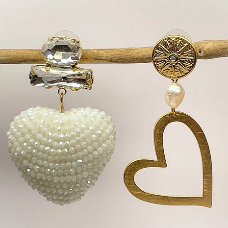 White Love Heart - Stainless Steel