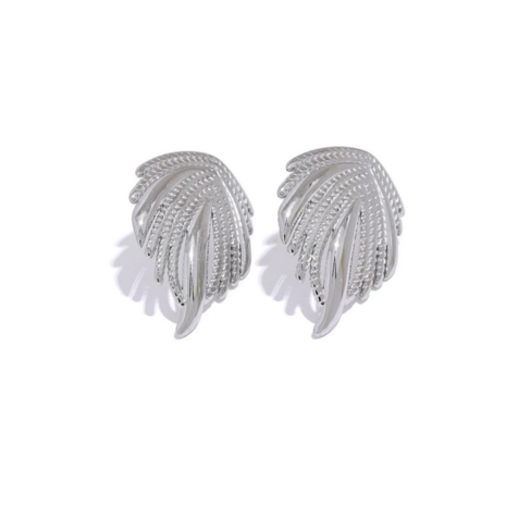 Statement oorsteker met relief Zilver