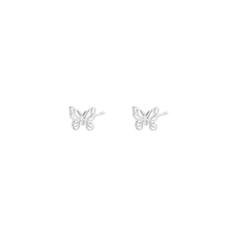 Stud Vlinder Open - Zilver