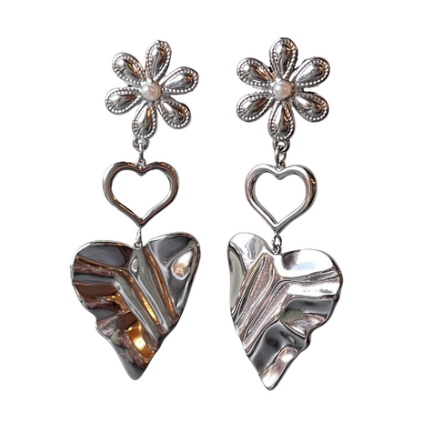 Statement Bloem Hartjes - Zilver