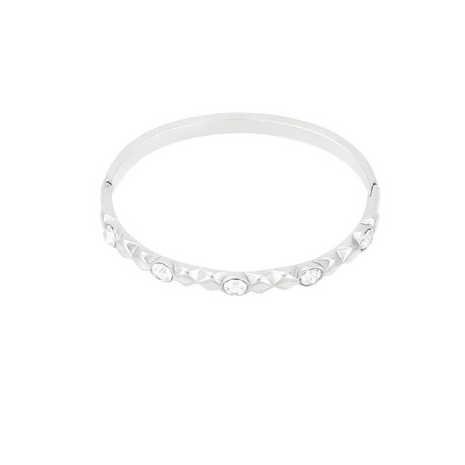 Geo Reli&euml;f Bangle - Zilver