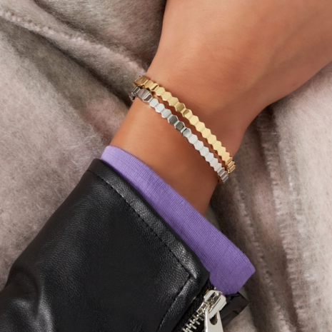 Hexagon Bangle - Zilver